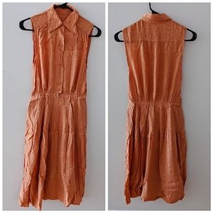 Tailored orange silk dress XS